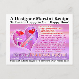 Schokolade Rose Valentine Martini Rezept Postkarte