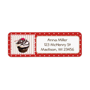 Schokolade Roter Polka Dot Whimsical Labels
