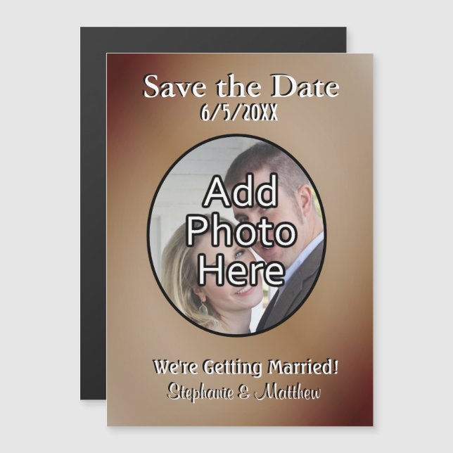 Schokolade Save the Date mit Fotografie Magneteinladung (Vorne/Hinten)