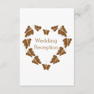 Schokolade Schmetterlinge Design Hochzeitsempfang Begleitkarte