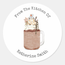 Schokolade Schneemannshake aus der Küche von Runder Aufkleber