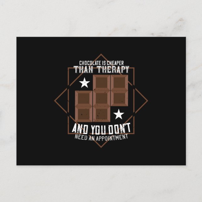 Schokolade - Schokolade ist billiger Postkarte (Vorderseite)