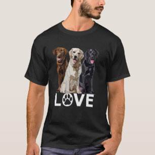 Schokolade Schwarz Gelber Lab Liebe Labrador Retri T-Shirt