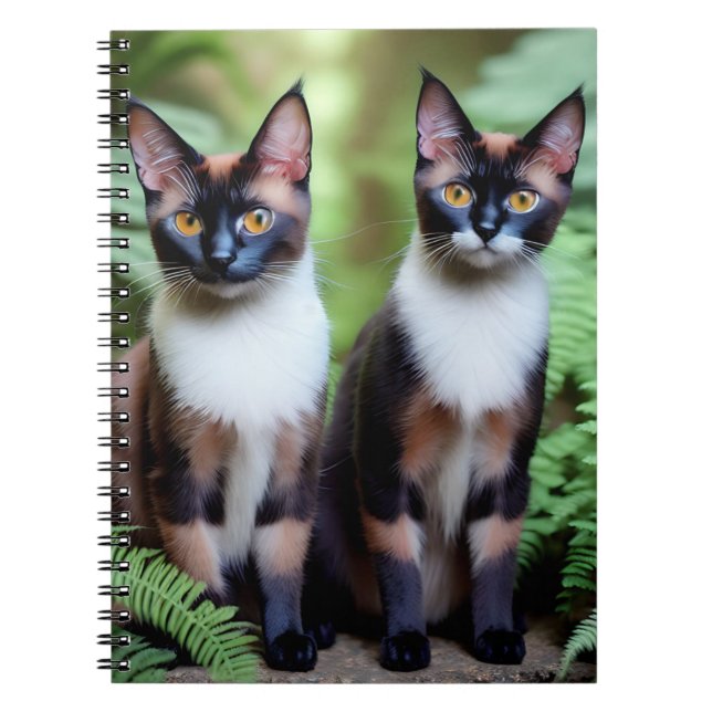 Schokolade Siam Cat Twins, Notebook Notizblock (Vorderseite)
