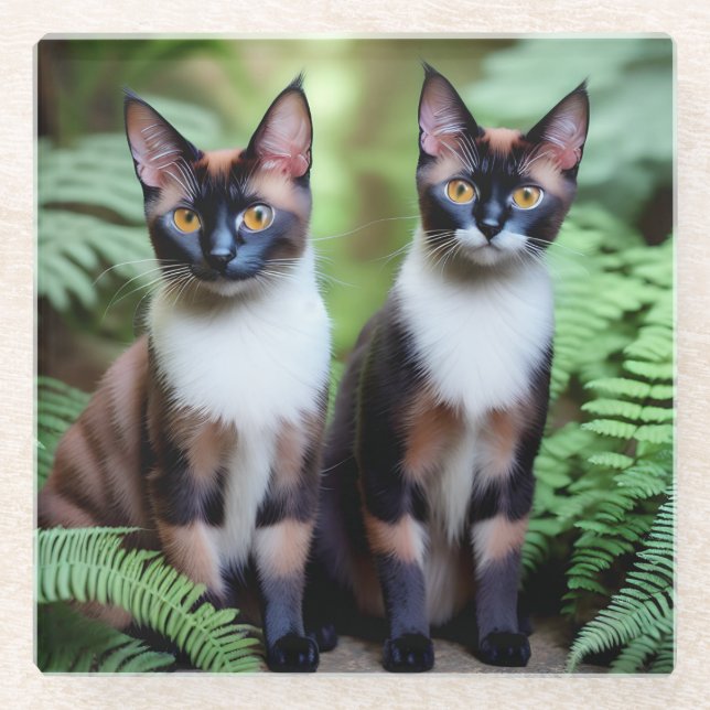 Schokolade Siamkatze Twins, Untersetzer (Vorderseite)