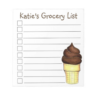 Schokolade Soft Serve Ice Cream Cone Lebensmittelg Notizblock