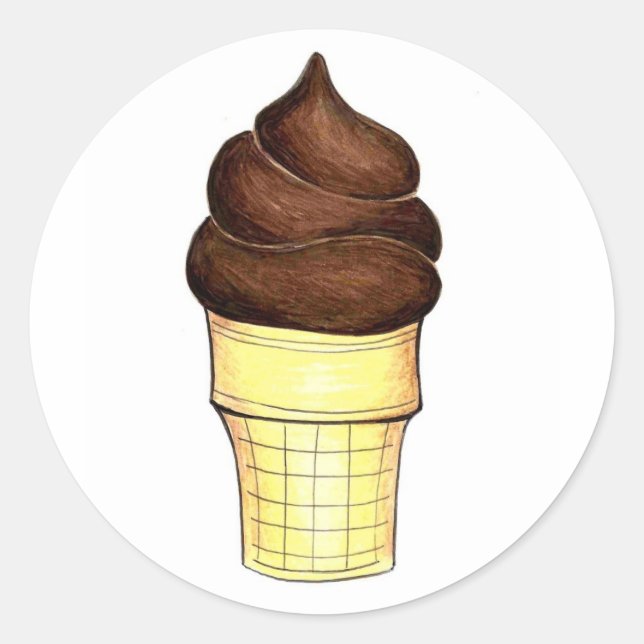 Schokolade Soft Serve Ice Cream Cone Stickers (Vorderseite)