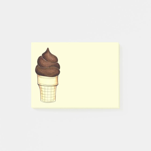 Schokolade Soft Servieren Eiscreme-Kon Post seine Post-it Klebezettel (Vorderseite)