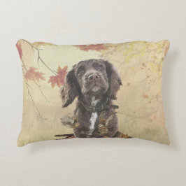 Schokolade-Spaniel-Welpe Dekokissen