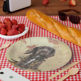 Schokolade-Spaniel-Welpe Pappteller