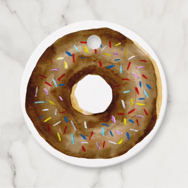 Schokolade Sprinkle Donut Baby Sprinkle Vielen Dan Geschenkanhänger (Vorderseite)