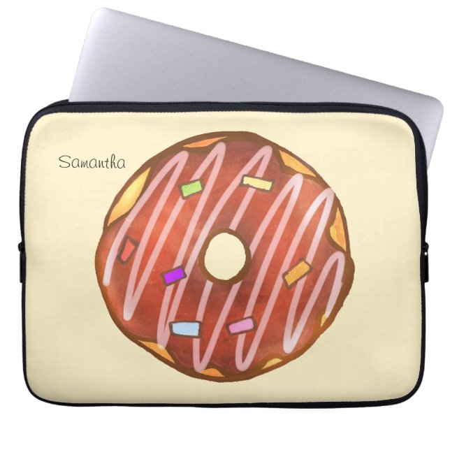 Schokolade Sprinkle Donut Laptopschutzhülle (Vorderseite)