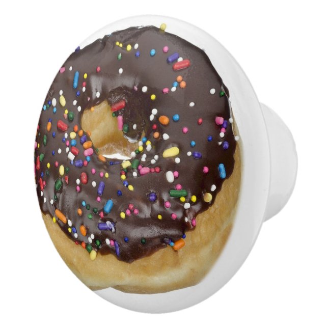 Schokolade Sprinkled Donut mit Sprinklen Keramikknauf (Rechts)