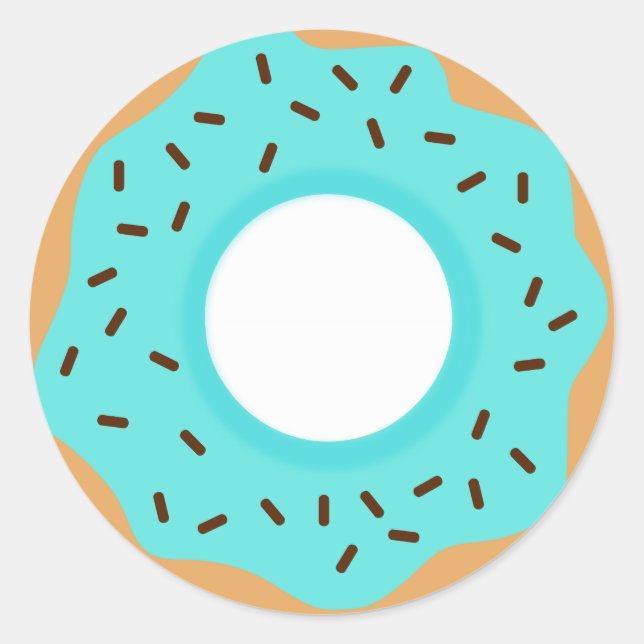 Schokolade Sprinkles Blue Donut Runder Aufkleber (Vorderseite)