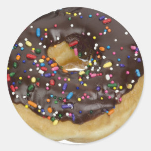 Schokolade Sprinkles Donut Feinschmecker Dessert S Runder Aufkleber