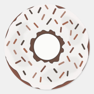 Schokolade Sprinkles Donut Runder Aufkleber