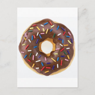 Schokolade Sprinkles Doughnut Postkarte