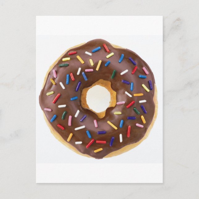 Schokolade Sprinkles Doughnut Postkarte (Vorderseite)