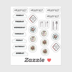 Schokolade Strawberry Breakfast Planner Stickers Aufkleber