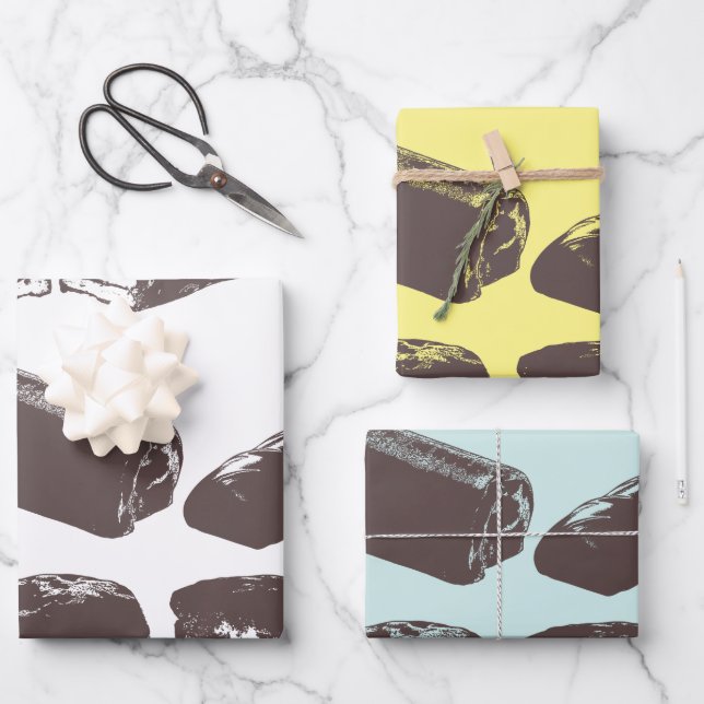 Schokolade Süßigkeiten Konditorei Leckereien Küche Geschenkpapier Set (Vorderseite)