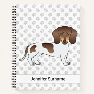 Schokolade & Tan Pied Kurze Dackel und Text Notizbuch