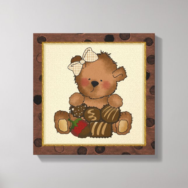Schokolade Teddy Bären Leinwand drucken (Vorderseite)