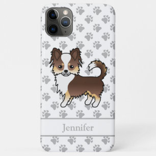 Schokolade Tricolor Langcoat Chihuahua Dog & Name Case-Mate iPhone Hülle