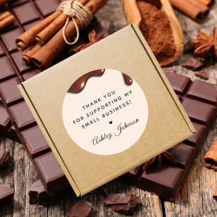 Schokolade Tropfen Chocolatier Bäckerei Vielen Dan Runder Aufkleber