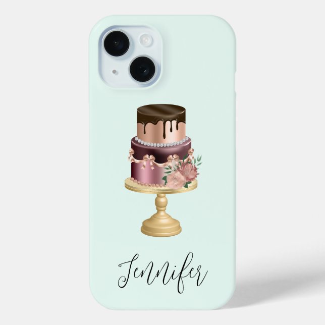 Schokolade Tropfen und Rose Gold Luxus Cake Case-Mate iPhone Hülle (Rückseite)