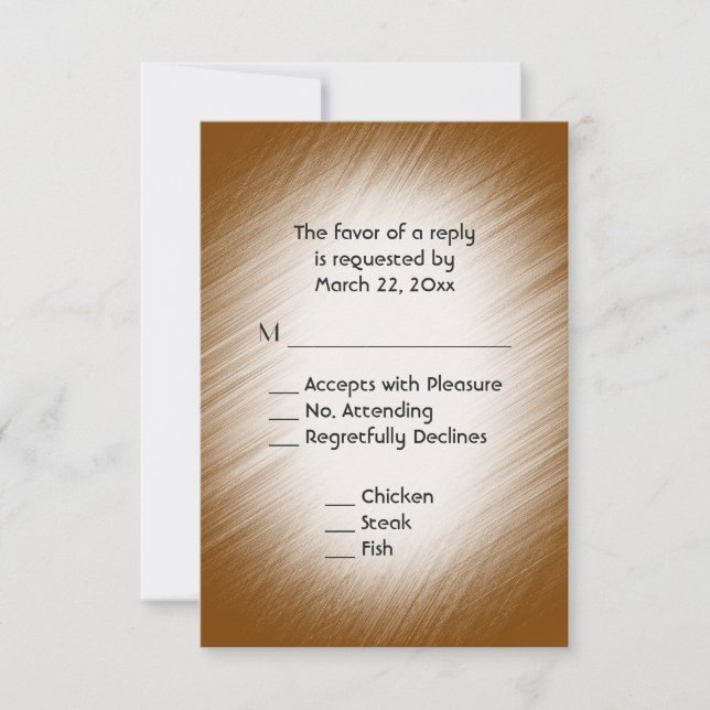 Schokolade UAWG mit Menü RSVP Karte (Vorderseite)