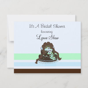 Schokolade und Blauer Brautdusche Einladung