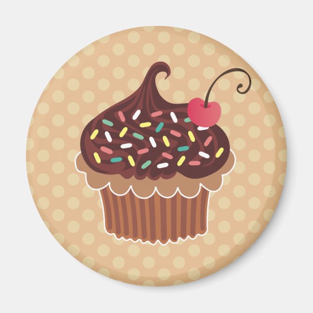 Schokolade und Cherry Cupcake Magnet (Vorne)