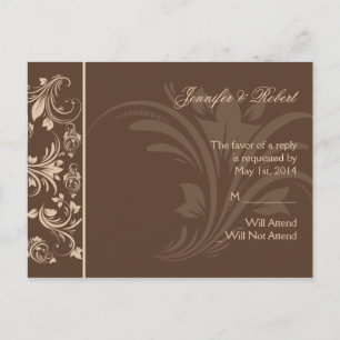 Schokolade und creme-florale Scroll UAWG Postkarte