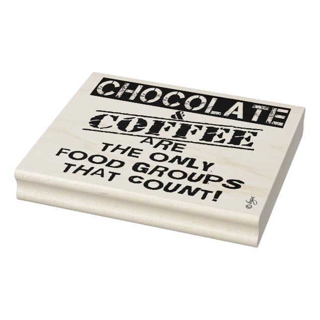 Schokolade und Kaffee Briefmarke Holzkunst, 4 x 5 Gummistempel (Stempel)
