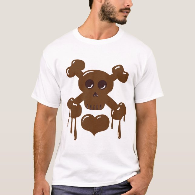 Schokolade und Kreuzknochen T-Shirt (Vorderseite)