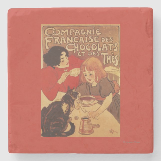 Schokolade und Mutter und Tochter des Tee-Co Steinuntersetzer (Vorderseite)