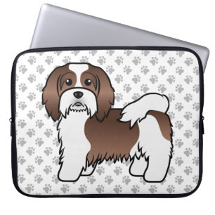 Schokolade und Niedlicher Havanese-Cartoon-Hund Laptopschutzhülle