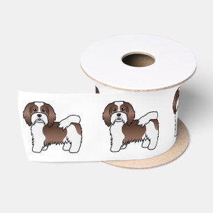Schokolade und Niedlicher Havanese-Cartoon-Hund Satinband