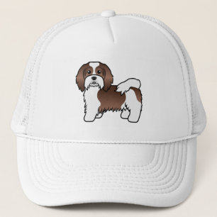 Schokolade und Niedlicher Havanese-Cartoon-Hund Truckerkappe
