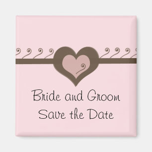 Schokolade und Rosa Save the Date Magnet