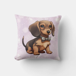 Schokolade und Tan Dackel Kissen