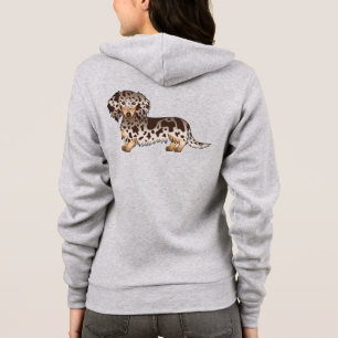 Schokolade und Tan Daple Dackel Hund Hoodie