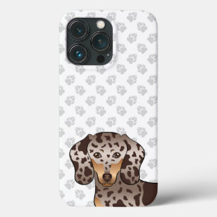 Schokolade und Tan Daple Kurz Haare Dackel Kopf Case-Mate iPhone Hülle
