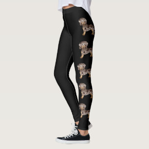 Schokolade und Tan Daple Kurz Hair Dackel Hunde Leggings