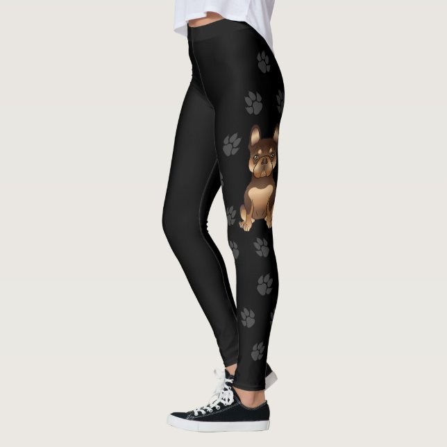 Schokolade und Tan-Französischer Bulldog / Franzos Leggings (Links)