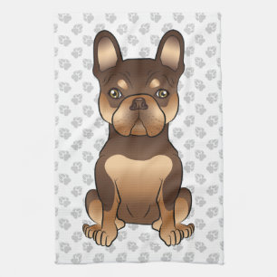 Schokolade und Tan French Bulldog Niedliche Hunde  Geschirrtuch