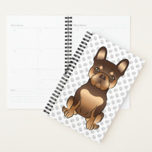 Schokolade und Tan French Bulldog Niedliche Hunde Planer