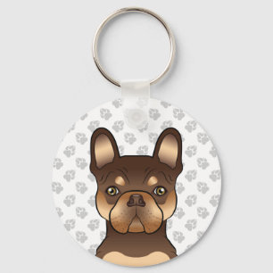 Schokolade und Tan French Bulldog Niedliche Hunde  Schlüsselanhänger