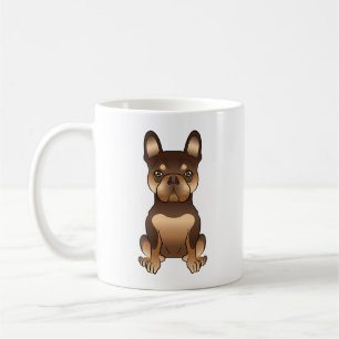 Schokolade und Tan French Bulldog Niedlicher Carto Kaffeetasse