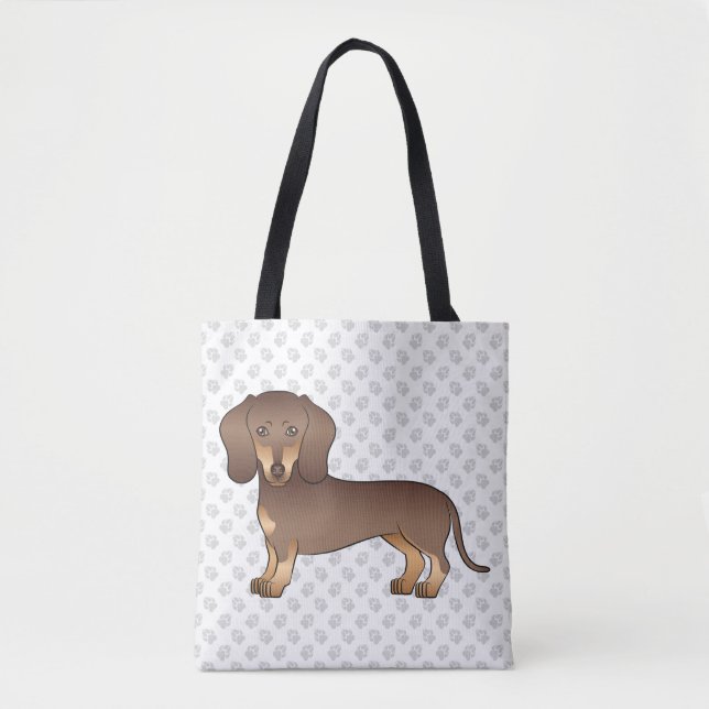 Schokolade und Tan Kurze Haare Dackel & Paws (Vorderseite)
